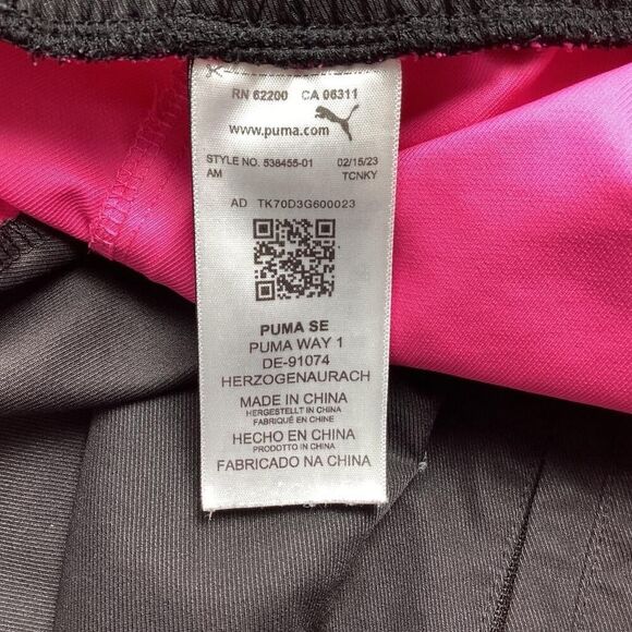 Puma Track Pants Mens L Black Pink Amg Mercedes Benz Petronas Woven Athletic - Picture 10 of 11